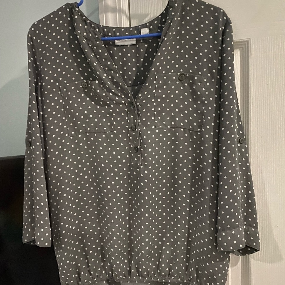Grey button down blouse